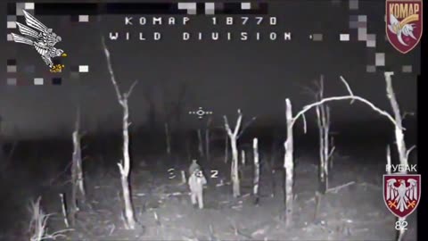 UA fpv drone stalks two Russian soldiers in the dark