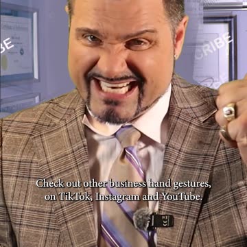 Business Hand Gestures! This one means "The handgun steeple"