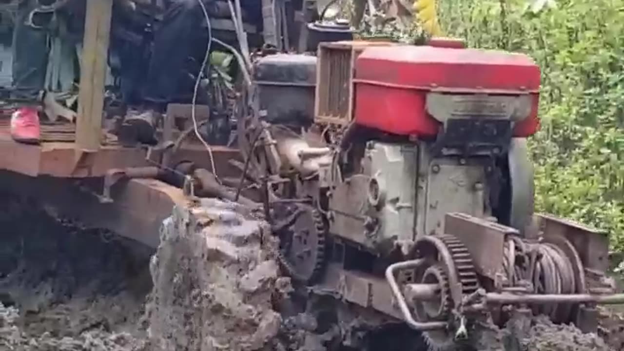 The power of a diesel four-wheel drive tractor