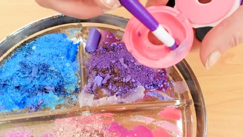 Mixing Makeup Eyeshadow Into Slime! Pink vs Blue vs Purple Special Series Satisf