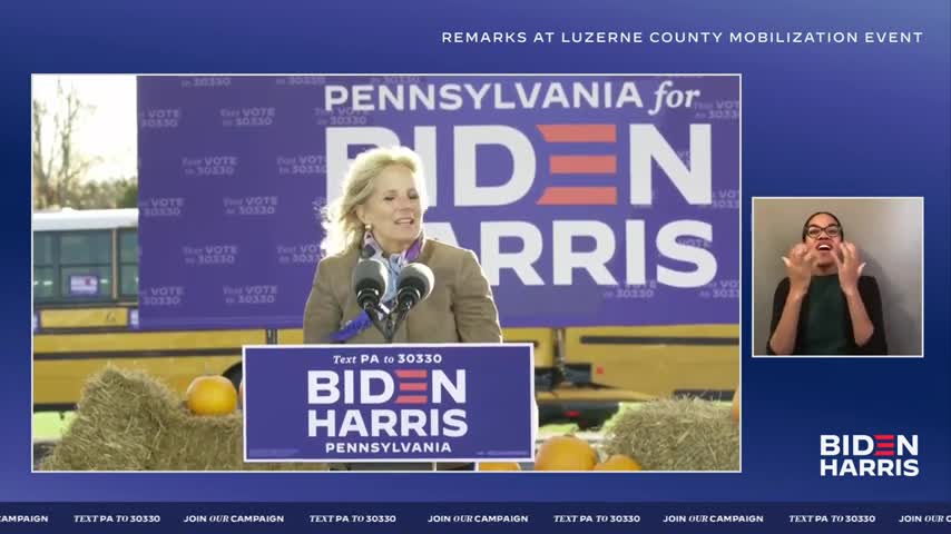 Joe Biden & Dr. Jill Biden Speak LIVE from Luzerne County, Pennsylvania - OC