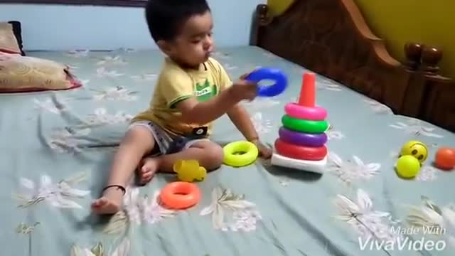 Baby perfection in stacking ring toys😍😘👌💝