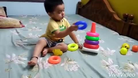 Baby perfection in stacking ring toys😍😘👌💝