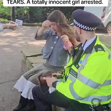 British police arresting a right wing child