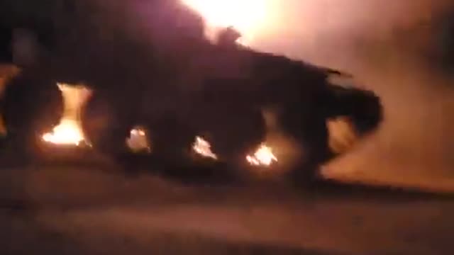 Burning Russian Vehicles - One T-72