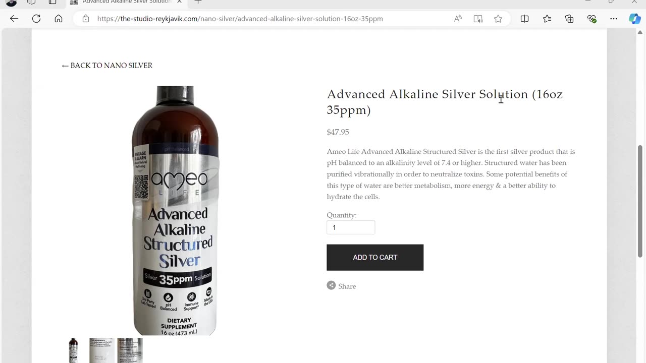 Advanced Alkaline Silver Liquid (16oz 35ppm) by Dr. Paul Cottrell