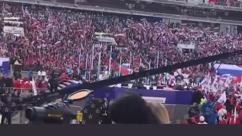 Crowd at eight-year anniversary of the reunification of Crimea with Russia
