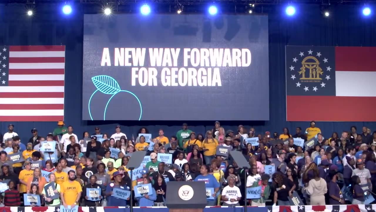 Kamala Harris Rally Atlanta, GA Full Pool Video