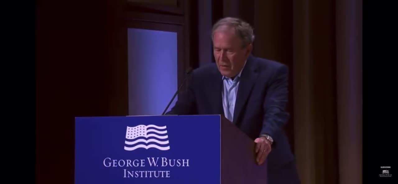 George W. Bush admits his brutal invasion of Iraq was unjustified.