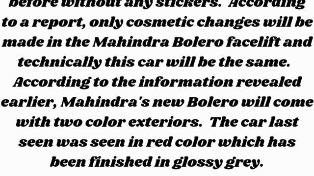 2022 Bolero facelift is about to be launched in