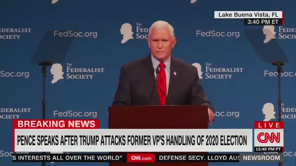 MIKE PENCE: "President Trump is wrong. I had no right to overturn the election.