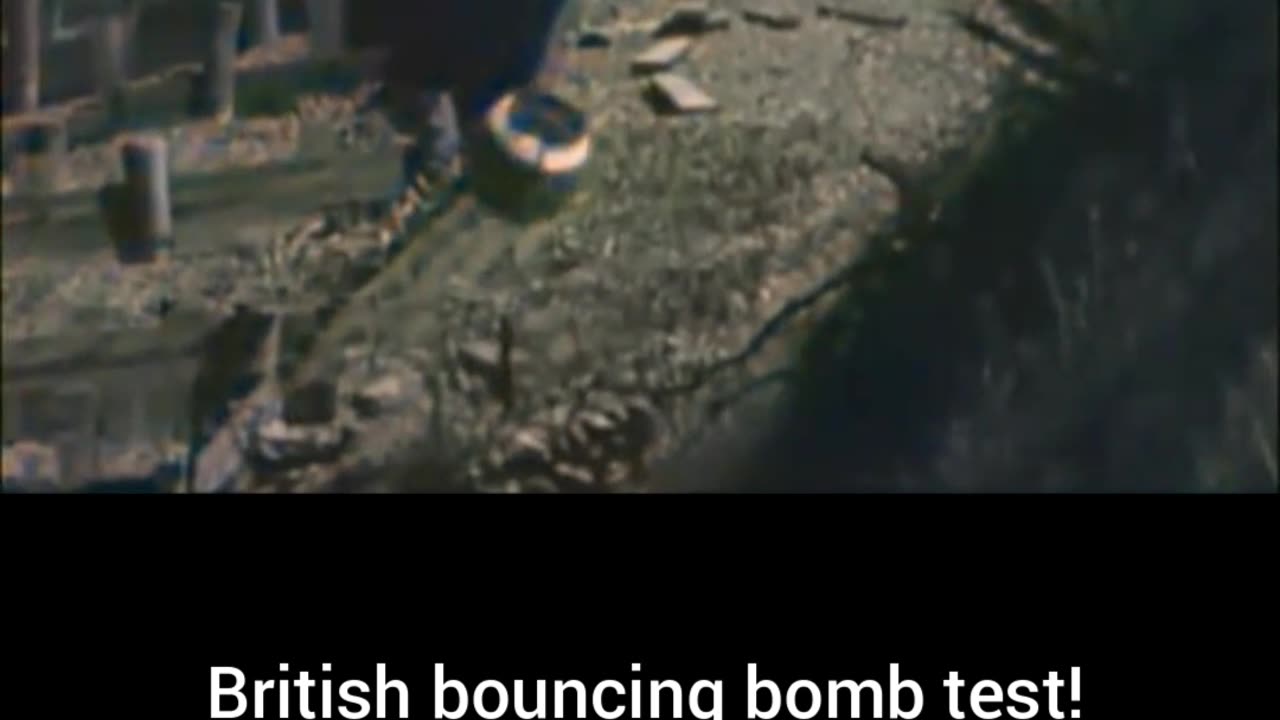 British bouncing bomb test Cameraman's close call #Colourized footage🇬🇧 💣🎥