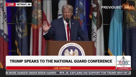Trump Addresses National Guard Association Detroit Aug 26, 2024