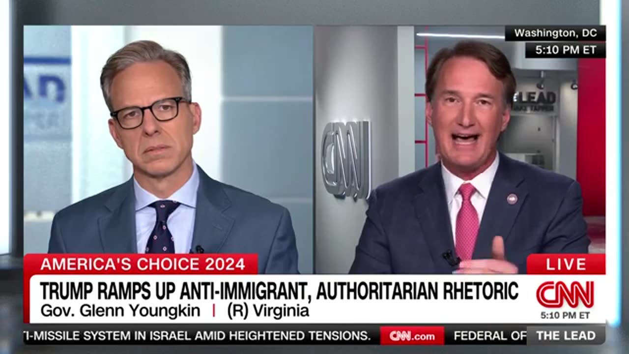 Jake Tapper Confronts Gov. Youngkin on Trump's Authoritarian Threats