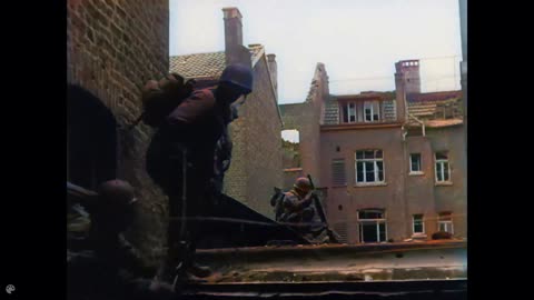 Aachen Battle Footage WW2 In Color