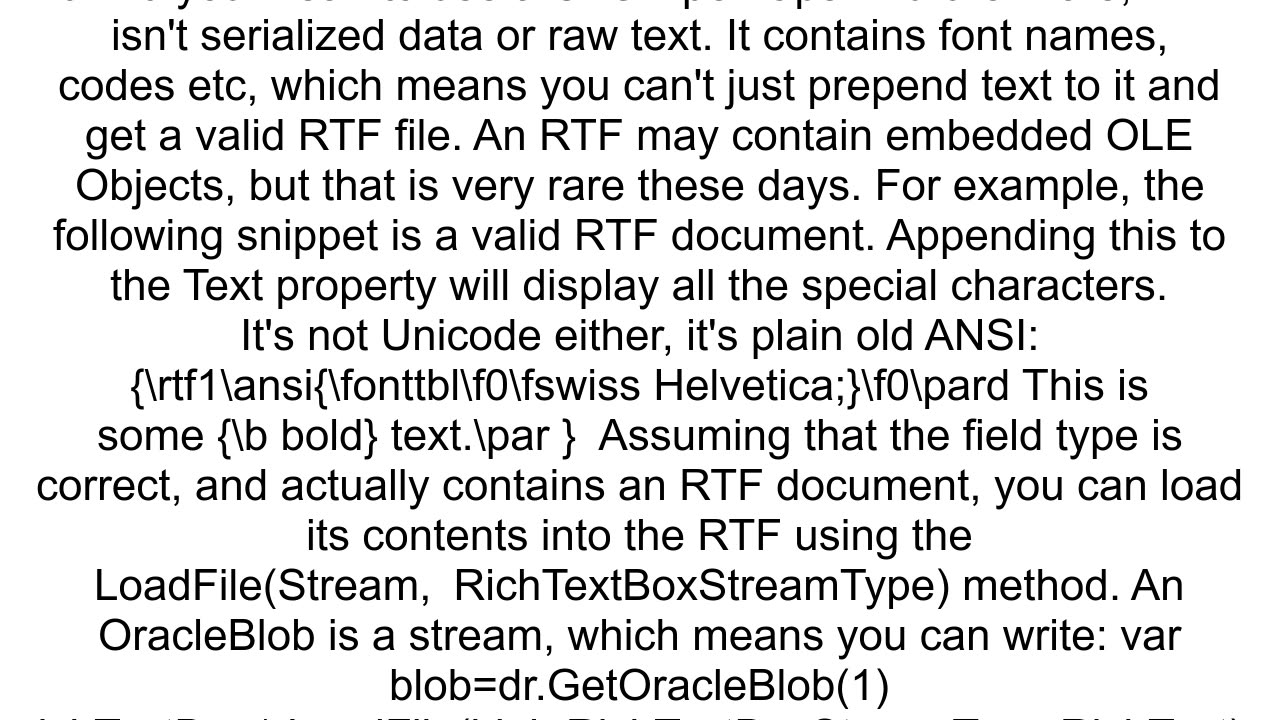 Read Oracle BLOB field