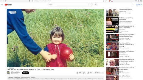 youtube - I Was Sold Into An Elite Pedophile Network, 00;03;23, 03;23, #3MonthDelta!