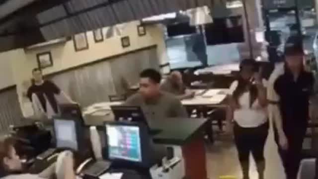 Robbery caught on camera shots fired