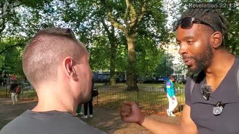 Speakers Corner -Part 2 -Hamza Runs From David, David Shows Hamza On How To Talk