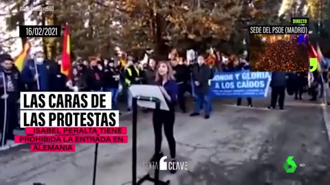 Isabel Peralta - fue aclamada por su pueblo en la manifestación antigubernamental en la calle Ferraz