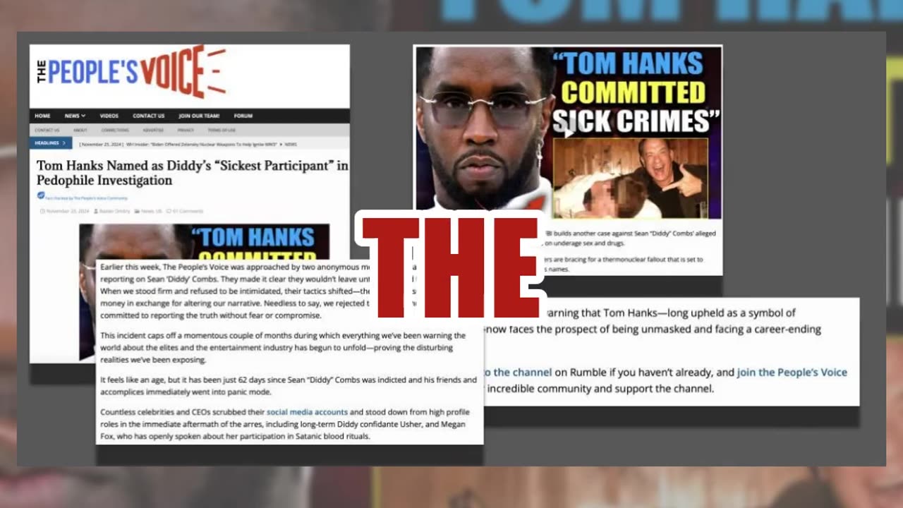 Fact Check: NO Evidence FBI Named Tom Hanks 'Sickest Participant' In Diddy Underage Sex Trafficking