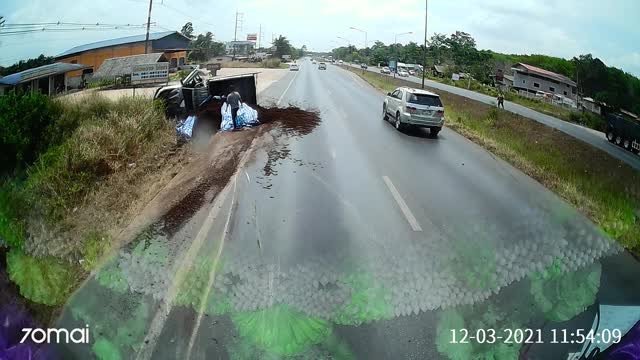 Blown Tire Has Pick-Up Spinning Out of Control