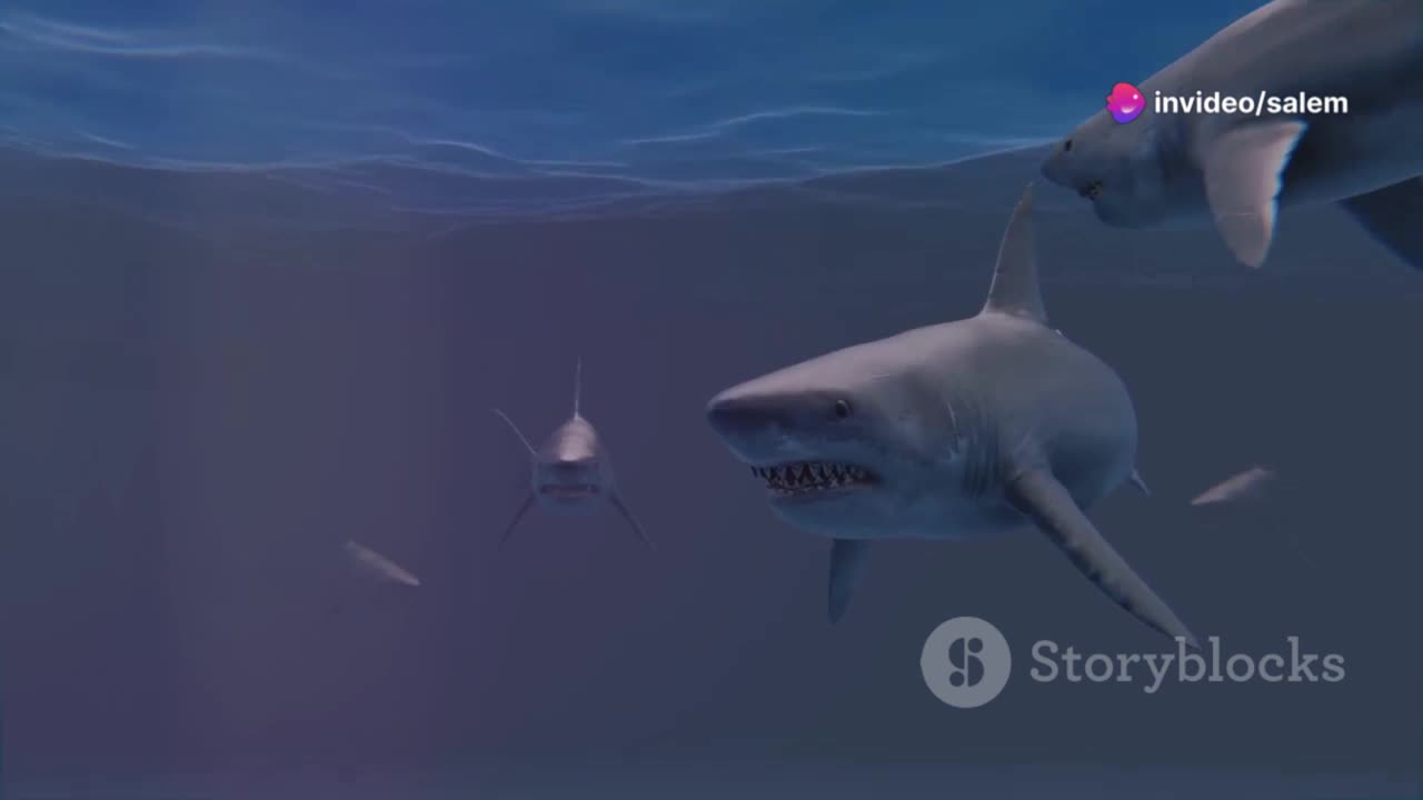 Shark activity in the sea