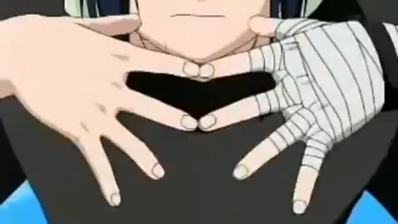 Sasuke's hand burns with an awesome POWER!!!