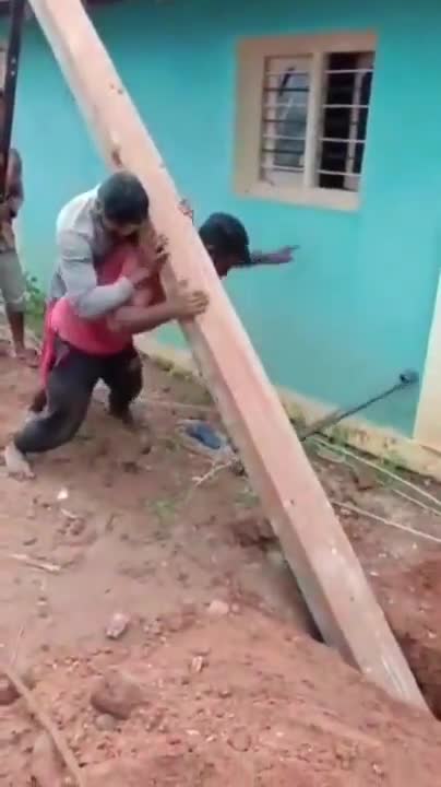 How to lift a pole up