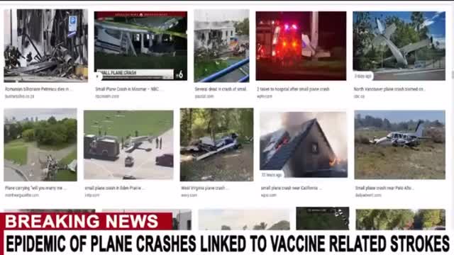 Plane crashes as a side effects of covid vaccines