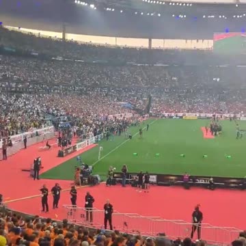 FRANCE- Even the sound system in the Stade de France can’t drown out the booos from citizens...