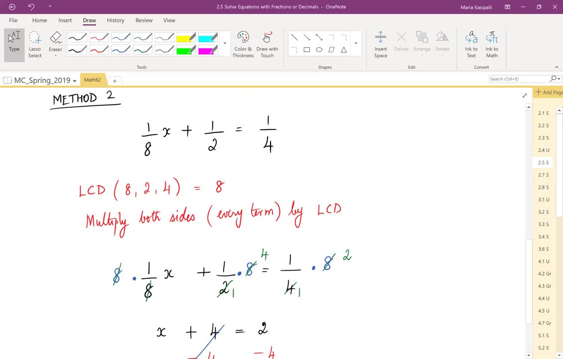 Math62_MAlbert_2.5_Solve equations with fractions or decimals