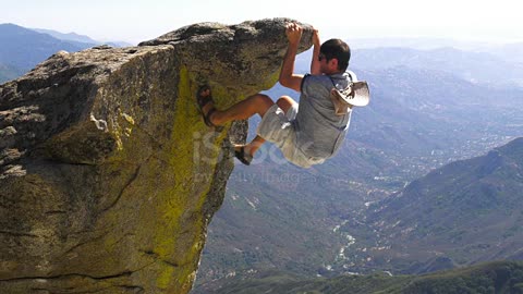 Falling off a mountain