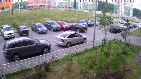Driver Bumps Into Several Cars Trying To Exit Parking Lot 