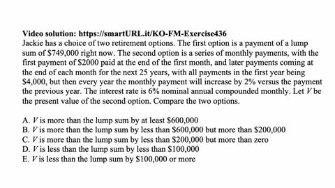 Exam FM exercise for December 28, 2021