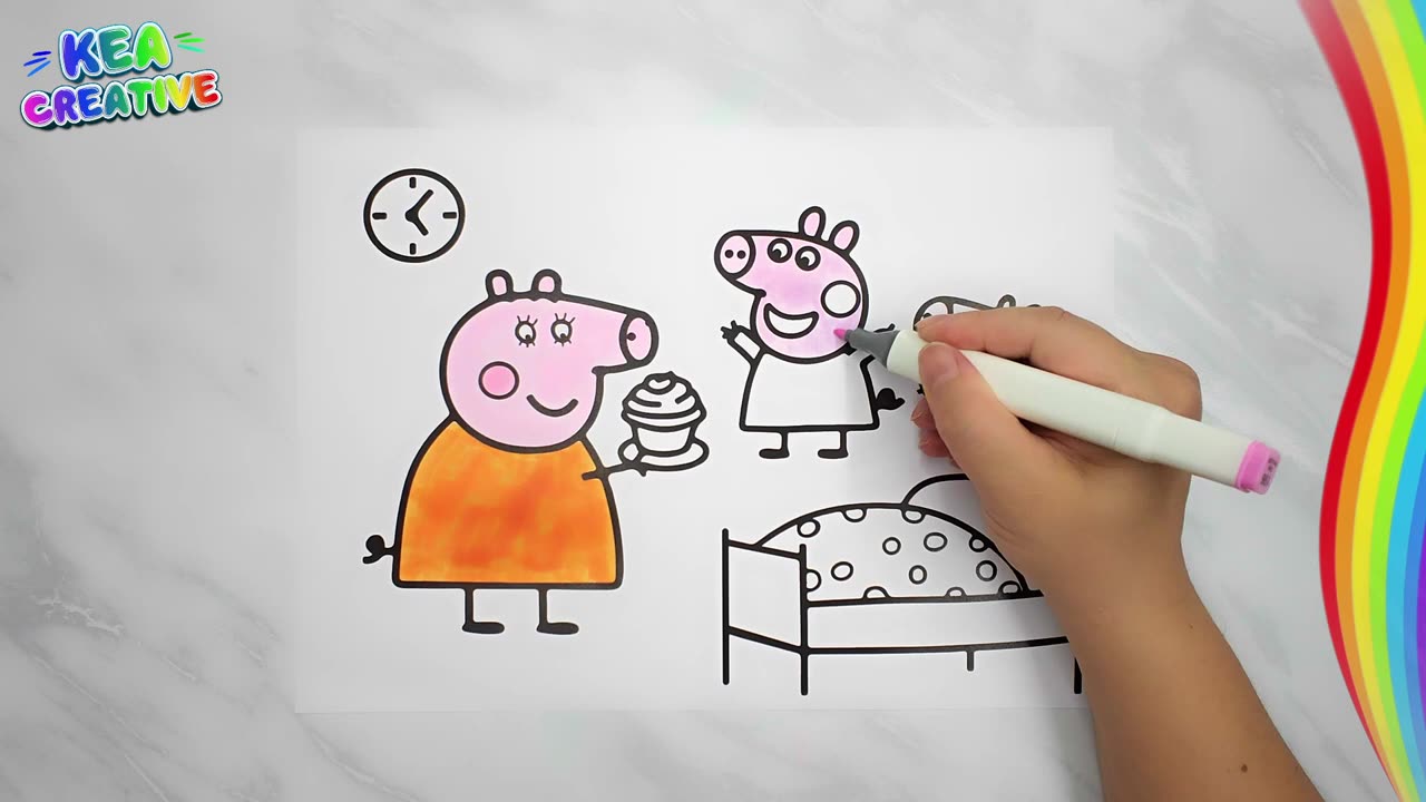 Peppa Pig & George Pig - How To Color Peppa PIG - @KeaCreative2