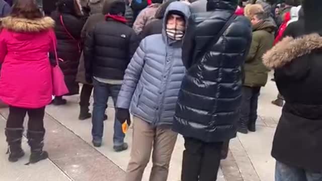 Fired Nurse Spoke At Mainstream Media Protest In Toronto Canada. Jan 8, 2022.