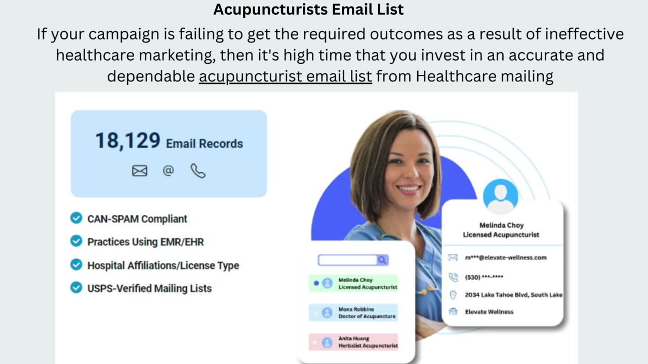 Top 10 best Acupuncturists Email List from Healthcare Mailing