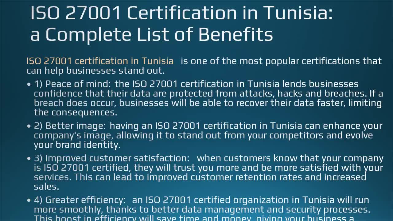 ISO 27001 Certification in Tunisia