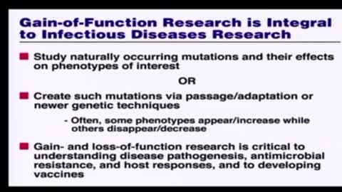 Fauci gain of function speech