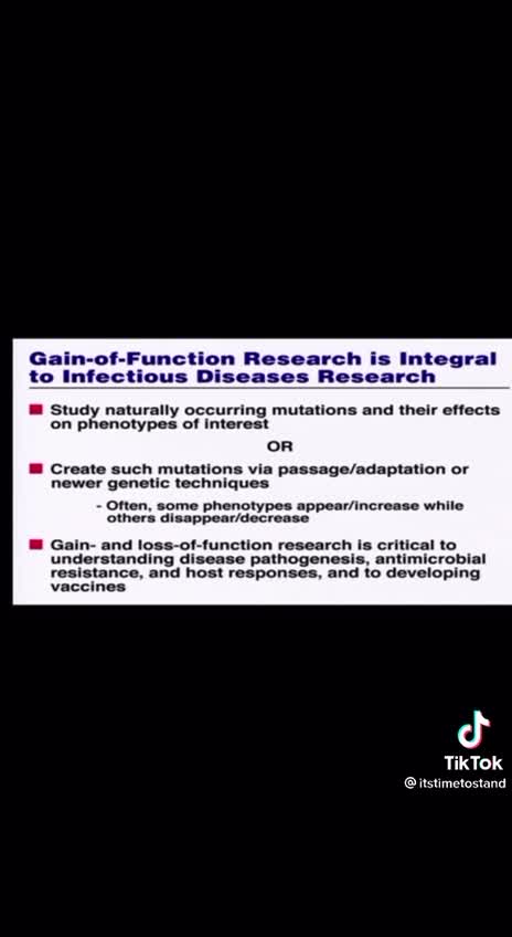 Fauci gain of function speech