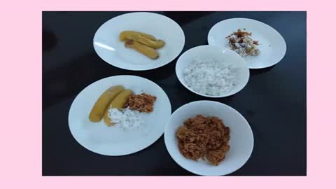 Boiled Banana With Grated Coconut And Palm Sugar