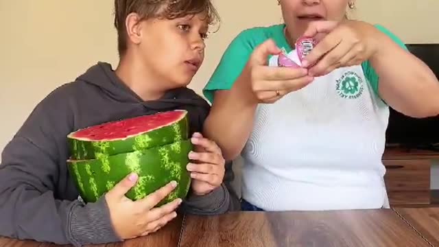 She broke an egg on his head😂