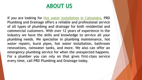 If you are looking for Hot water installation in Caloundra