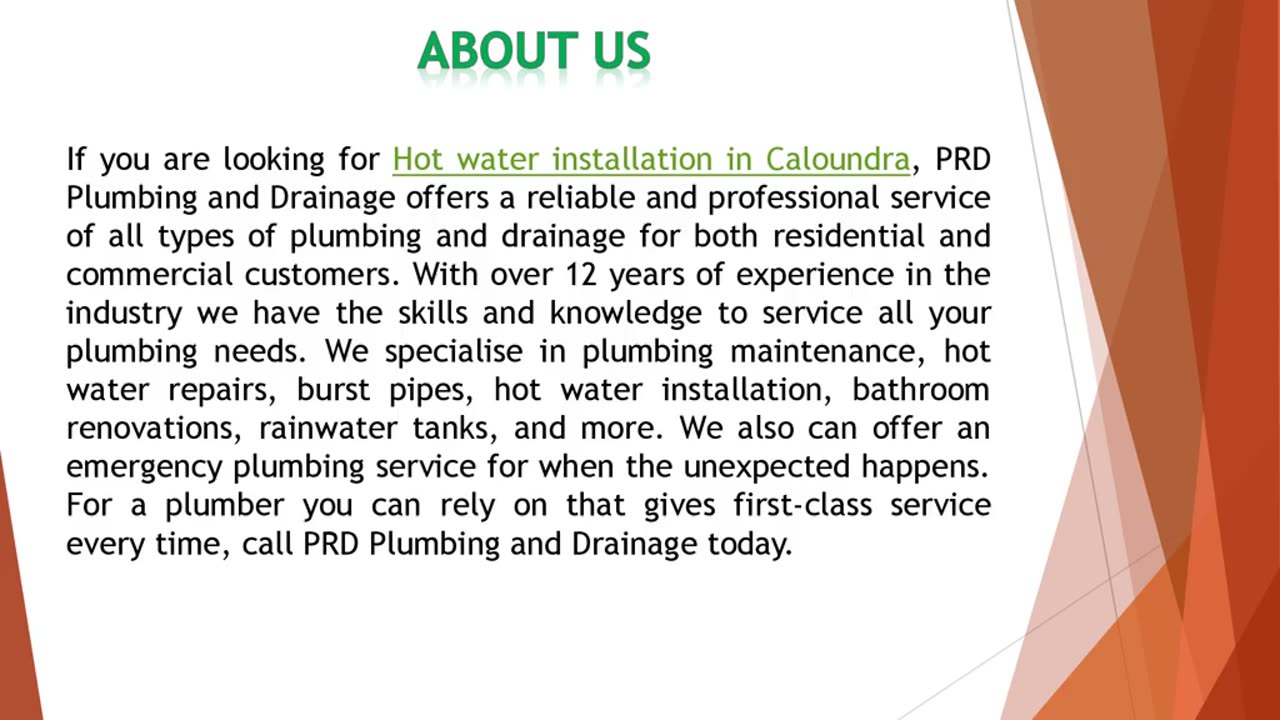 If you are looking for Hot water installation in Caloundra