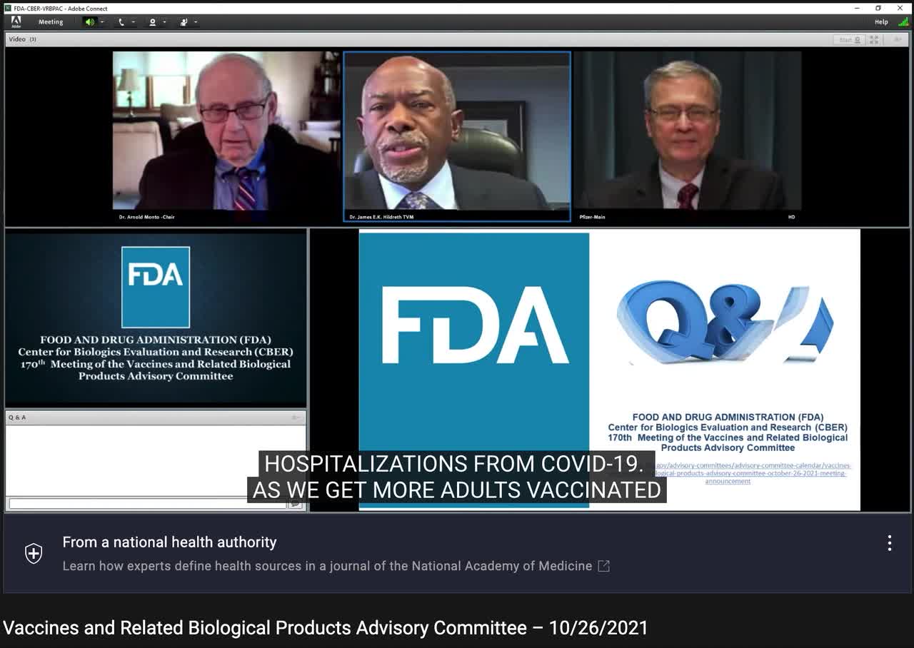 10/26 FDA Meeting: Pfizer is Asked if Risks Outweigh Benefits