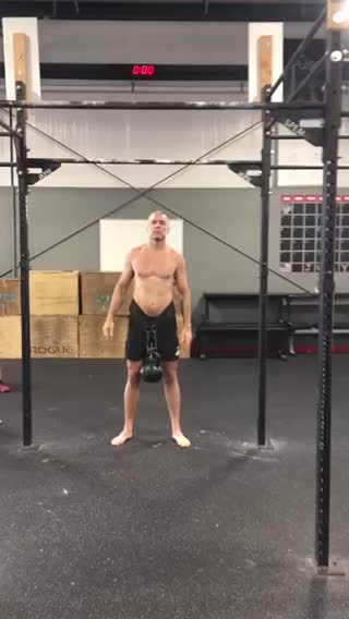 53# Kettlebell, strict pull-ups, part of an EMOM10