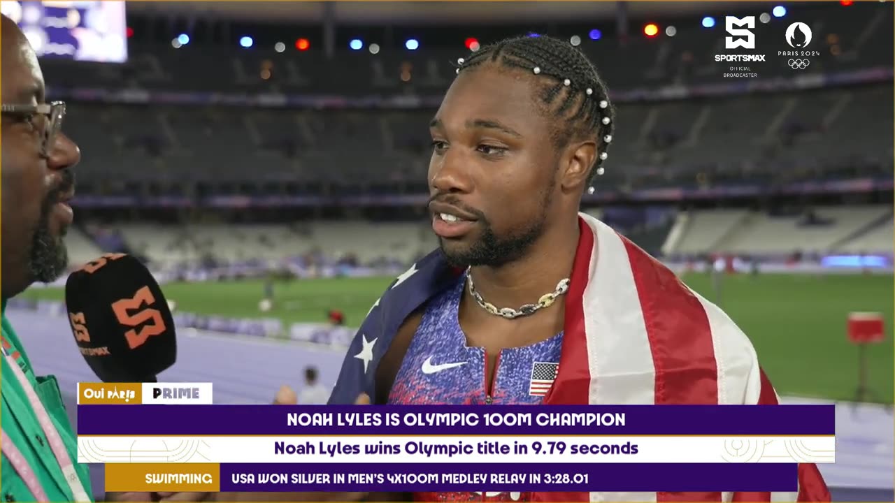 Paris 2024 | Noah Lyles reflects on victory after winning the 100m final | SportsMax