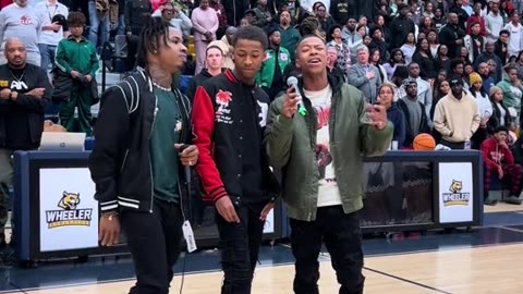 beautiful natl anthem basketball game rendition