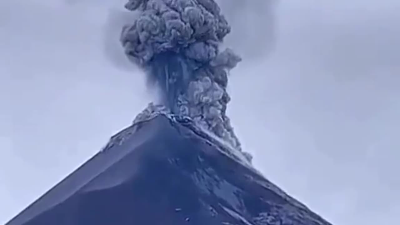 A scene of a lightning strike on volcano eruption